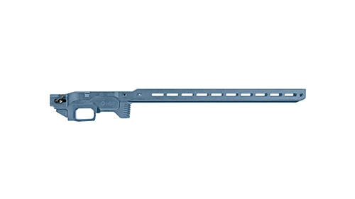 MDT ACC Elite Chassis erbjuder oöverträffad stabilitet, precision och ergonomi för tävlingsskyttar, med justerbar magwell och optimalt grepp för snabbare skott.